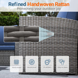 Wisteria Lane 4 Piece Patio Furniture Set, Wicker Outdoor Patio Conversation Furniture Set