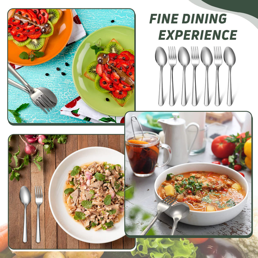 100 Pcs Bulk Forks and Spoons Stainless Steel Flatware Set