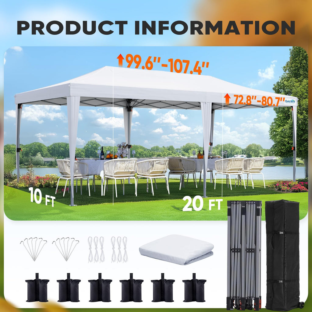 10x20FT Pop Up Canopy Tent Without Sidewalls