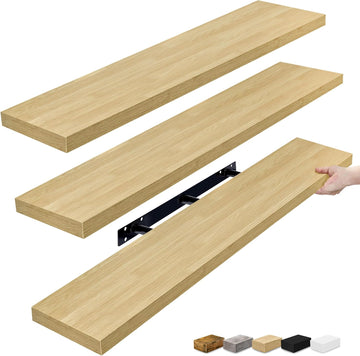 Floating Shelves for Wall - 48 Inch Long Bathroom Shelves, Wall Decor & Book Storage - Mounted Floating Shelf with