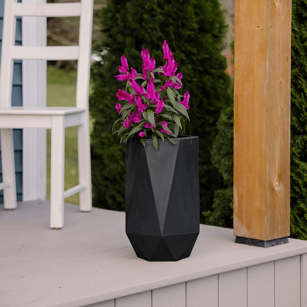 Large Planters for Outdoor Plants - Set of 3, 15.5/18/20 Inches Outdoor Planters for Porch - Tall Planter for Outdoor