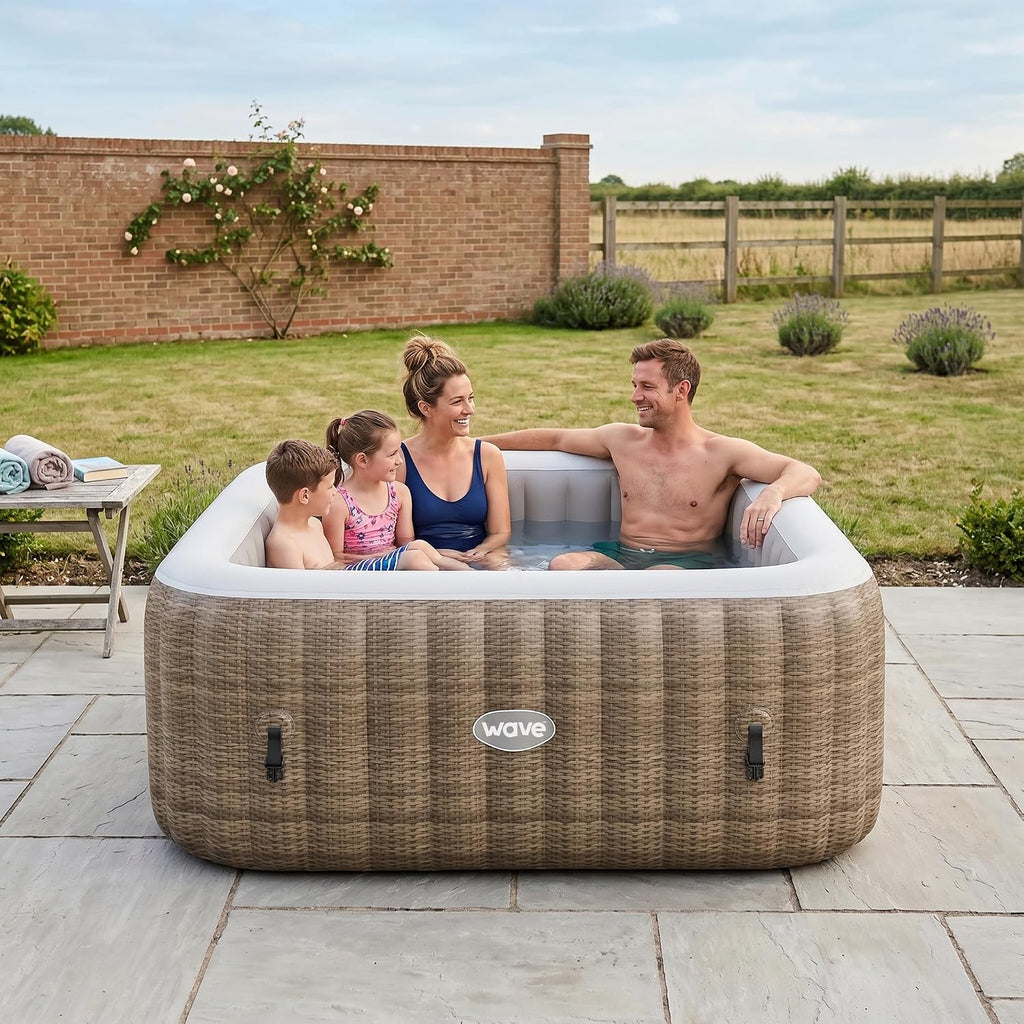 Pacific Inflatable Hot Tub | Square Outdoor Spa | Integrated Eco Heater | 110-130 AquaBubbleTM Massage System