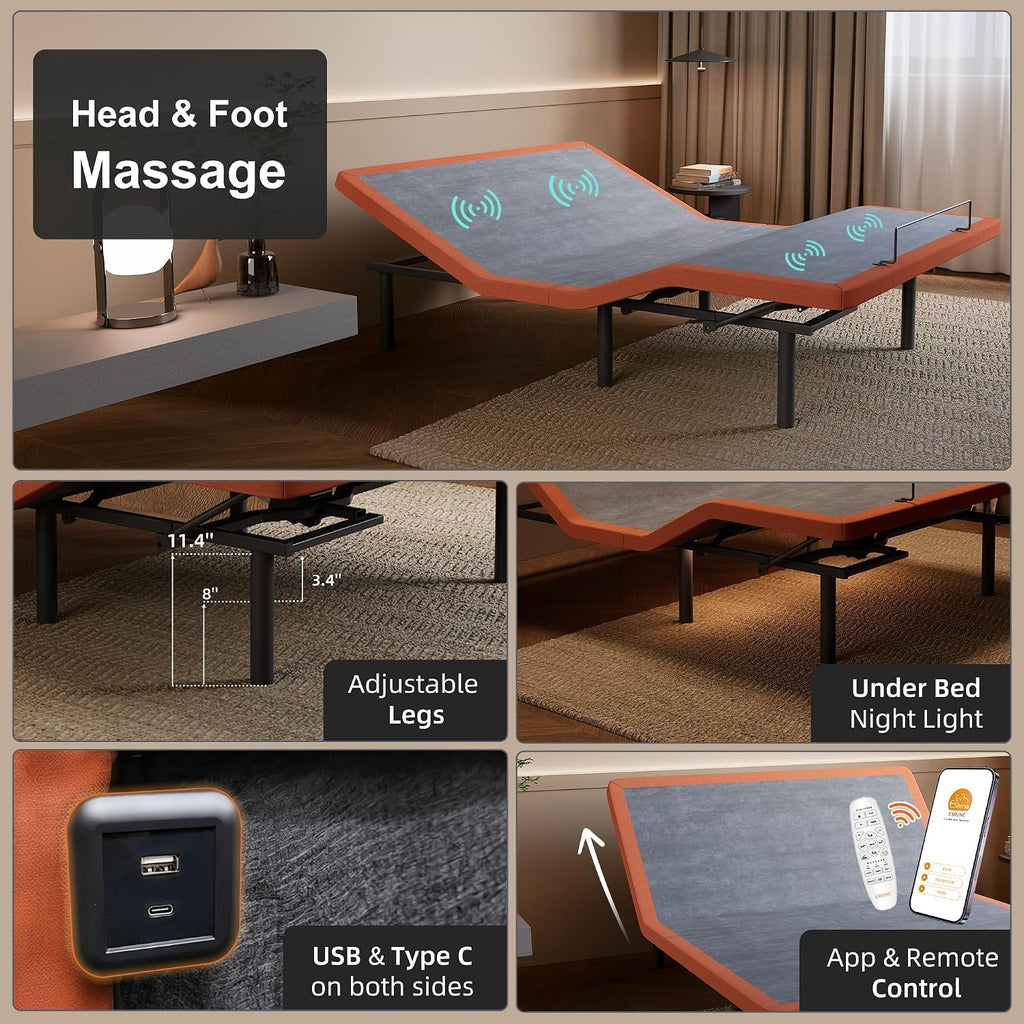 Adjustable Bed Frame - Electric Bed Base with Massage, 3000 Series