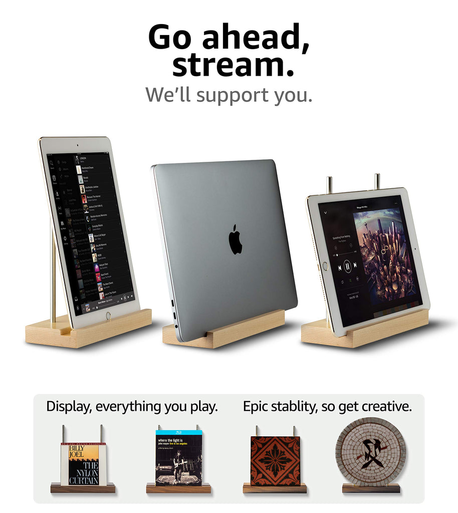 Now Playing Vinyl Record Stand, Solid Walnut Display Holder