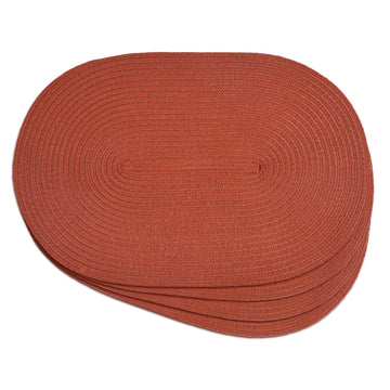 Placemats Set of 4, Woven Oval Braided Dining Table Mats(Rust Orange)