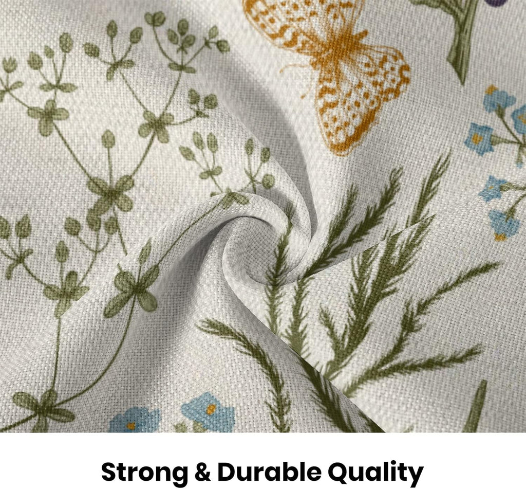 Spring Pillow Covers 18x18 Inch Set of 2,Sage Green Wild Flower Plant Throw Pillows Case,Seasonal Floral Outdoor