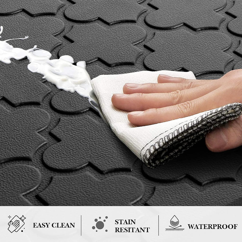 Kitchen Mat 2 PCS Cushioned Anti-Fatigue Floor Mat Standing Mat | 0.47" Thick Cushioned Memory Foam, Water Resistant