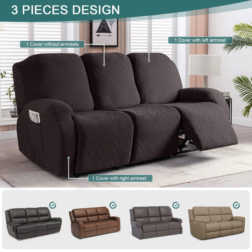 Recliner Couch Covers, Soft Stretch Sofa Slipcover, Chocolate