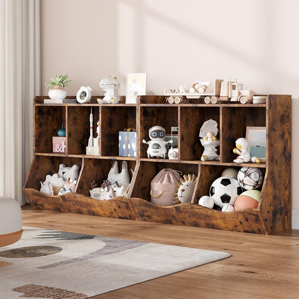 Toy Bookshelf and Bookcase, Multi Shelf with Cubby Organizer Cabinet for Storage Books and Toys