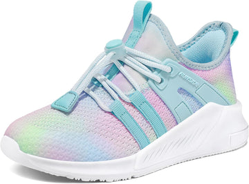 Girls Lightweight Lace-up Gradient Running Sneakers