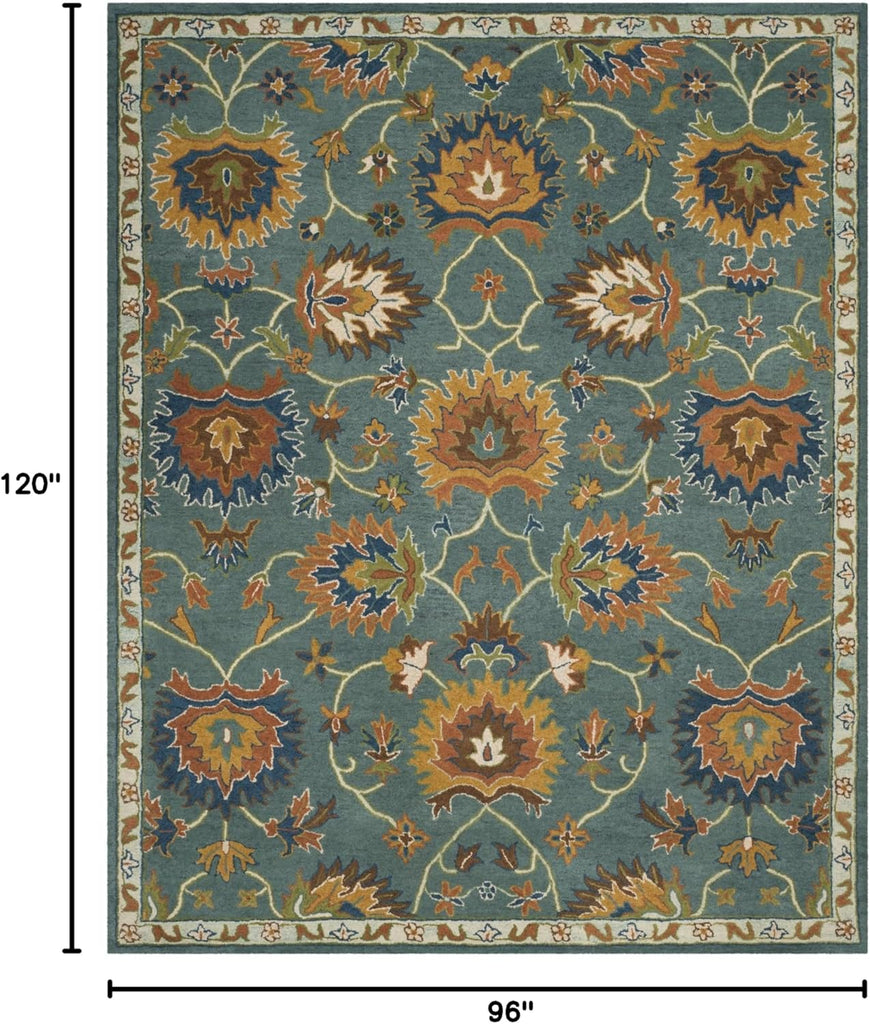 Area Rug 8x10 - Heritage - Large - Light Blue, Handmade Wool, Traditional Oriental Design