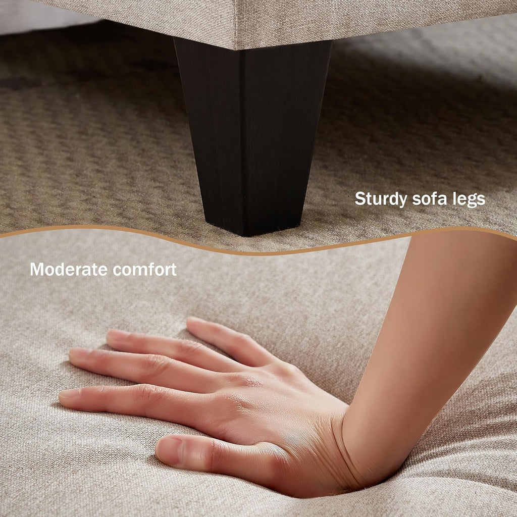 111" Sectional Couch for Living Room, Modern Polyester Fibre U Shaped Sofa Couches with Double Chaise