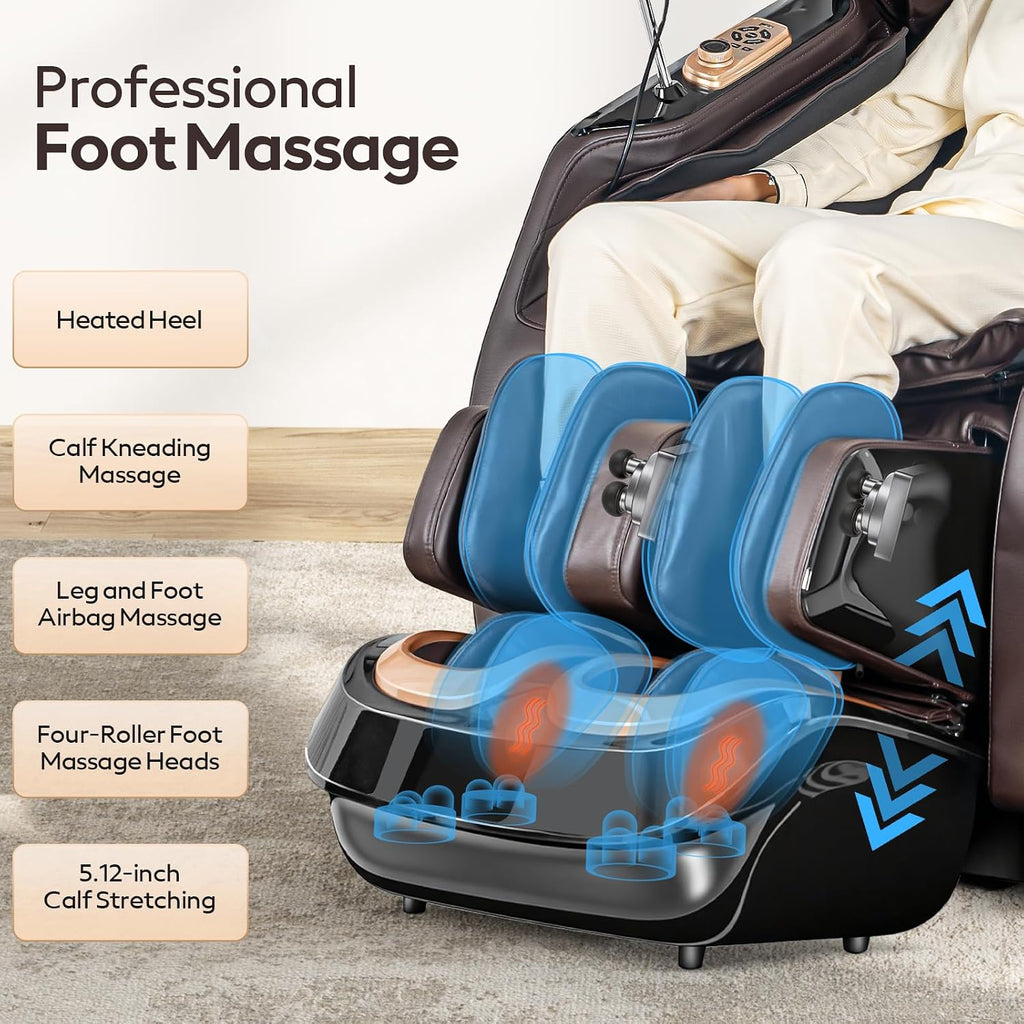 4D Massage Chairs Full Body,Zero Gravity SL-Track Shiatsu Massage Chair Recliner,Core Heating,20 Massage