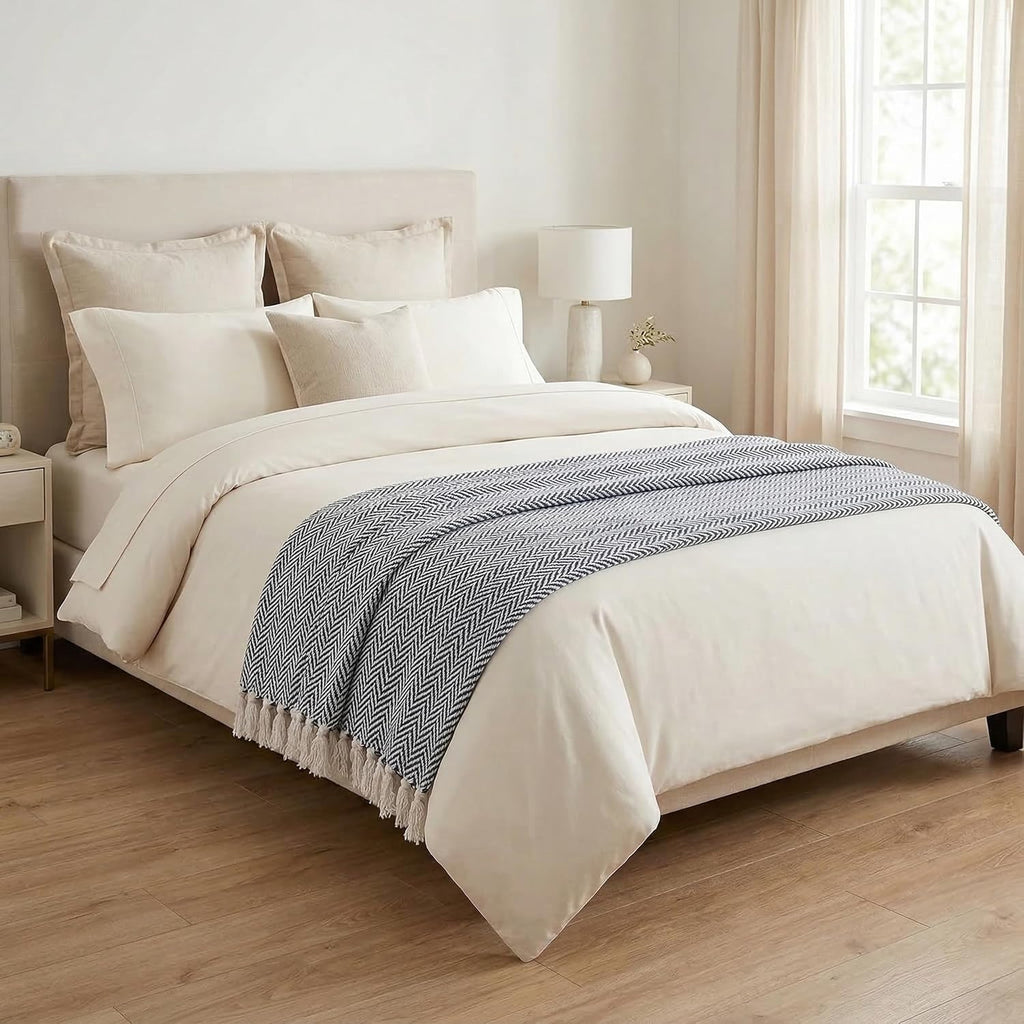 50x60 Throw Blanket - Soft and Breathable Cotton Throw Blanket, Chair - Decorative Blankets