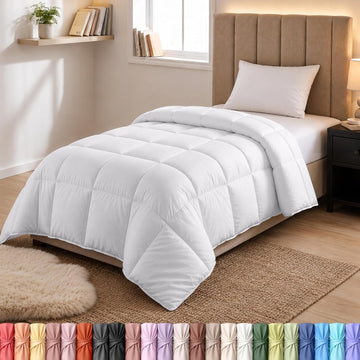 Duvet Insert, Comforter King 90 x 102 Inches, White