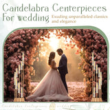 2 Pack 10 Arms Wedding Candelabras Centerpiece,50 Inches Tall Floor Standing Candle Holders with Clear Acrylic Shades