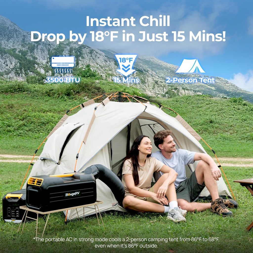 PC35 Portable Air Conditioner 3500BTU, Tent Air Conditioner with App Control, Low Power Camping AC Unit, Van Life