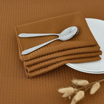 Fall Cloth Napkins 20 x 20 Inch Weaved Texture Design Soft Comfortable Luxury Serviette for Harvest Thanksgiving