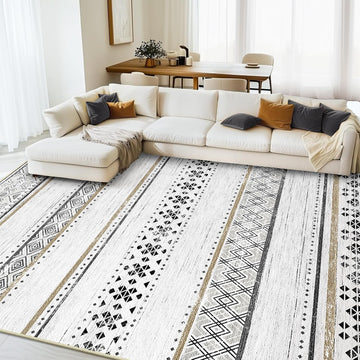 Washable Area Rugs Boho Bedroom Rug Black/Brown