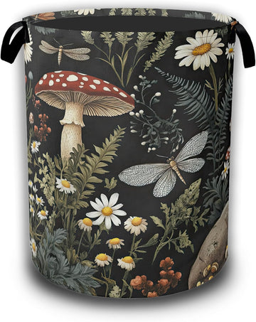 Wild Mushroom Forest Laundry Basket, Laundry Hamper Waterproof Oxford Cloth Tote Collapsible,Clothes Storage Bucket