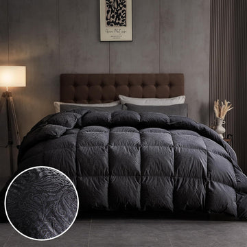Goose Feather Down Comforter Full, All Season Luxury Hotel Fluffy Duvet Insert