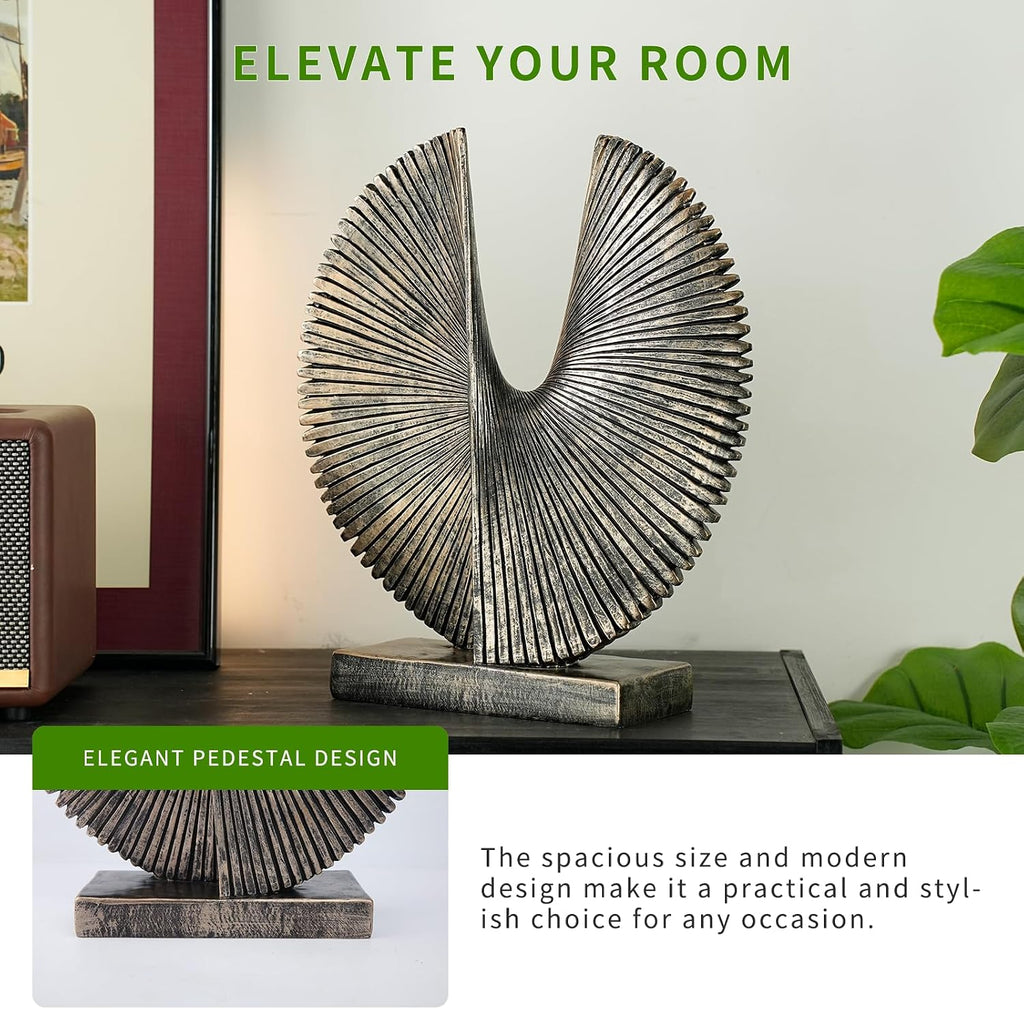 Abstract Round Decorative Sculpture , Dining Living Room Desk Decor,Geometric Home Decor Statues,Shelf Top Decor
