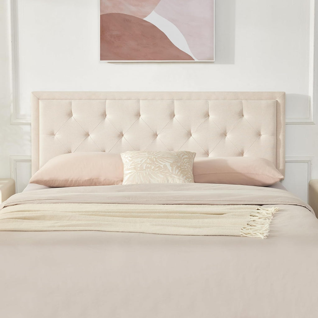 Upholstered Queen Headboard Only, Tufted Headboard Queen, Solid Wood Height Adjustable Modern Head Boards with