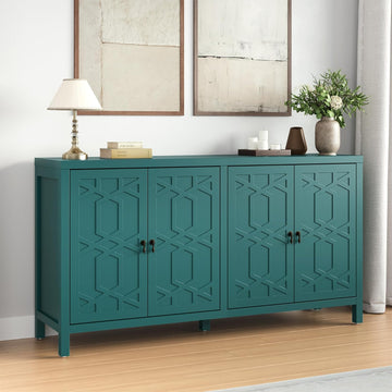 Buffet Cabinet with Storage, 60" W Modern Coffee Bar Sideboard with 4 Doors & Adjustable Shelves