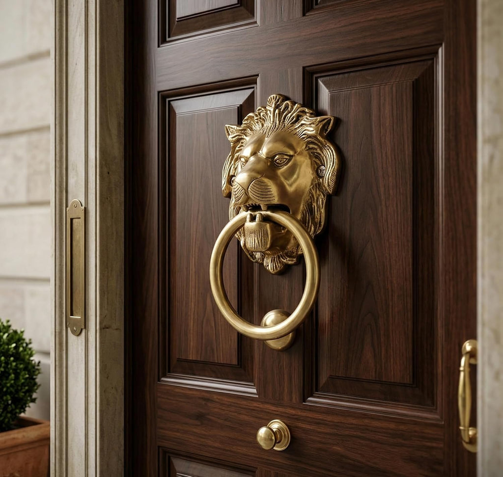 Brass Lion Door Knocker Knockers Gate Knocker Door Accessories (Lion 6")