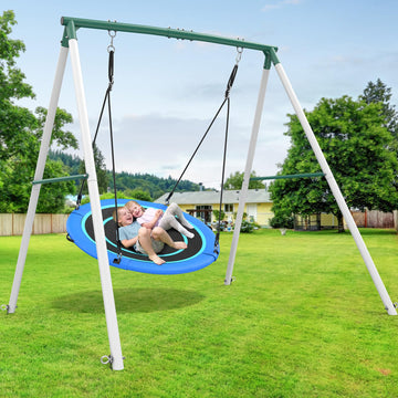 50" Large Saucer Swing with Stand for Kids and Adults