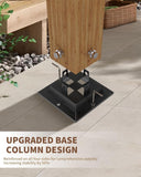 10x13 Ft Outdoor Pergola with Retractable Canopy Aluminum Gazebo Imitation Wood-Grain Post with Side Mesh