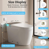 Smart Toilet with Elongated Heated Seat, Auto Flush, One Piece Toilet for Bathrooms Soft-Close Seat & Lid, Night Light