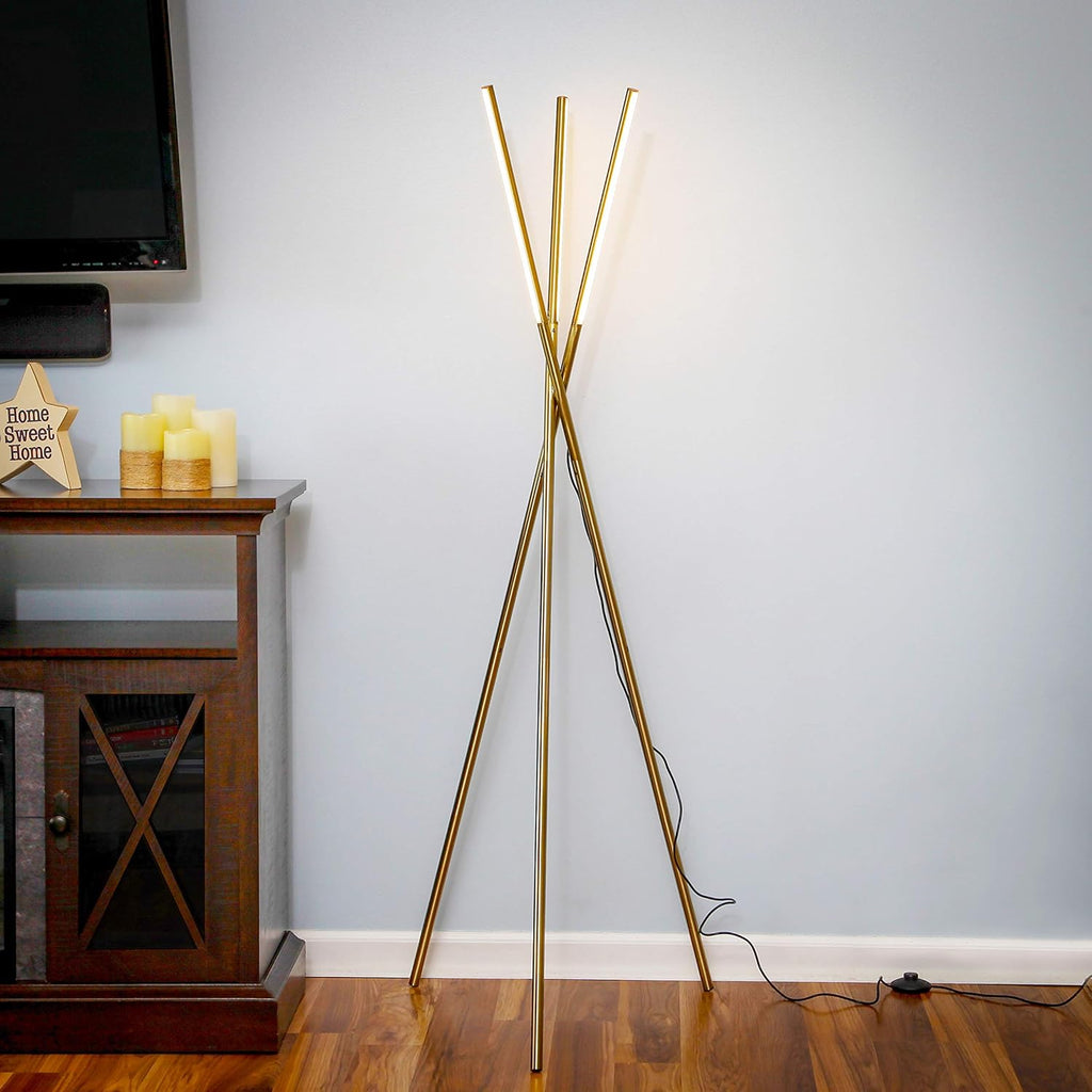 Stix LED Tripod Floor Lamp - Dimmable Modern Standing Lamp, with 3 Lights