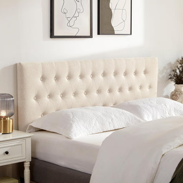 Tufted Upholstered Headboard Queen, Solid Wood Head Board with Durable Metal Legs, Adjustable Height Bed headboard