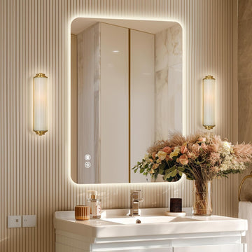 36''x24'' Backlit LED Mirror for Bathroom Rectangular Frameless Wall Mirror with Light Rounded Corners