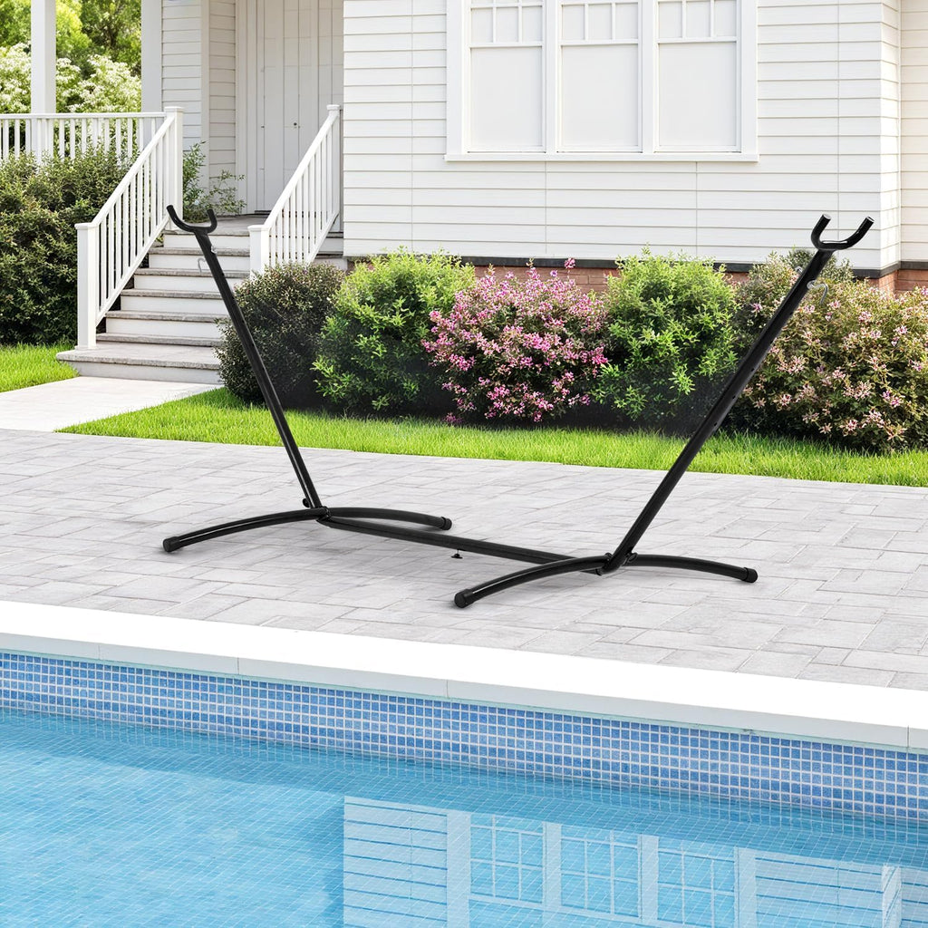 Portable Hammock Double Stand | No Hammock | Sturdy Steel Construction | 400lbs Max Load | Height Adjustable | Double