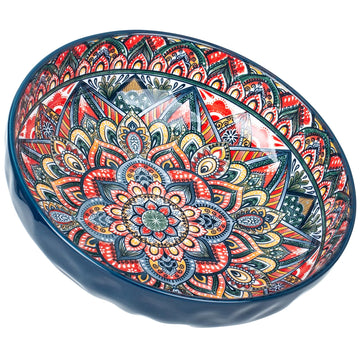 75 Oz Serving Bowls,Bohemian Style Large Porcelain Dishes for Entertaining Parties,Big Bowls for Eating Soup, Salad