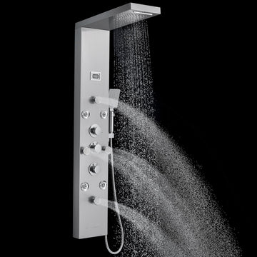 Shower Panel Tower System with 6 Shower Functions, Simultaneous Use