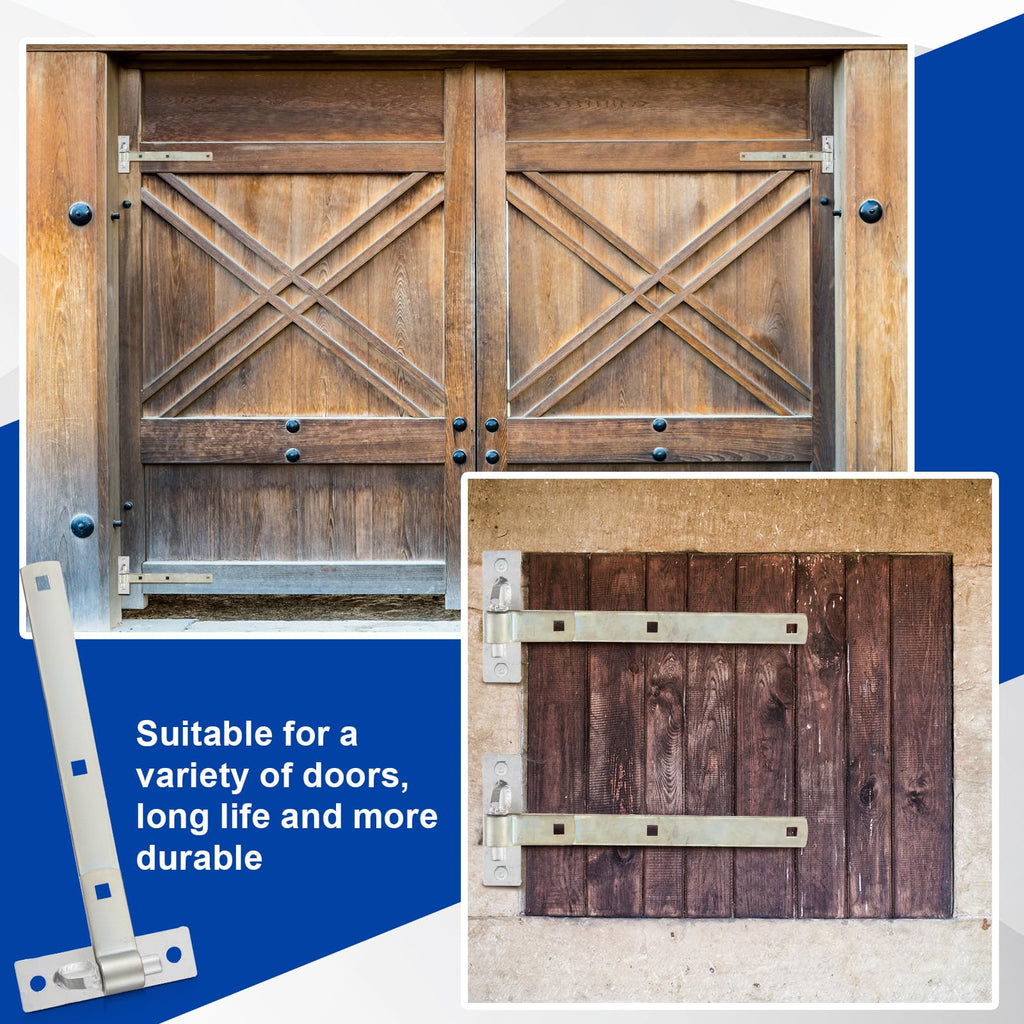 4 Pack 12" Strap Hinge Kit Heavy Duty Wall Mount Gate Hinge, Sliver
