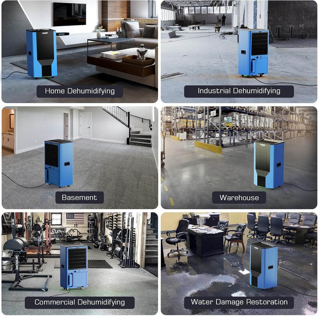 120 PPD Commercial Dehumidifier without Pump, LGR Technology, Auto Defrost, for Basements, Large Rooms