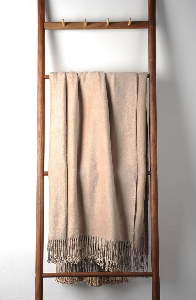 Fringed Mulberry Silk Throw Blanket
