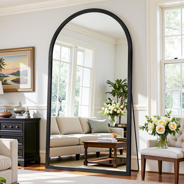 Full Length Mirror 76"×41" Floor Mirror Standing Tall Mirror, Arched Stand up Large Wall Mirrors, Freestanding Full