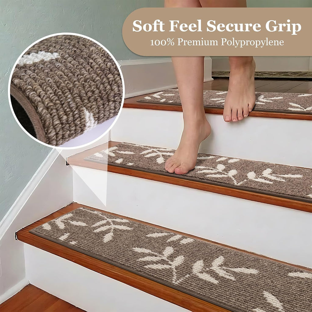 Carpet Stair Treads, Non-Slip Stair Treads for Wooden Steps Indoor | Stair Runner for Pets, Non Skid Staircase Step