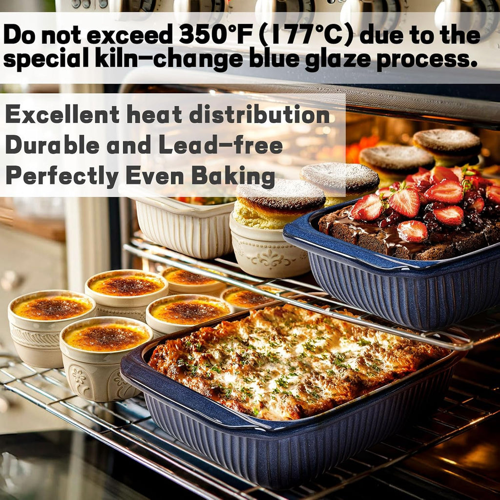 Casserole Dishes For Oven, Ceramic Dish, Large Lasagna Pan With Handles, Pan Casserole Dish, Rectangular Bakeware