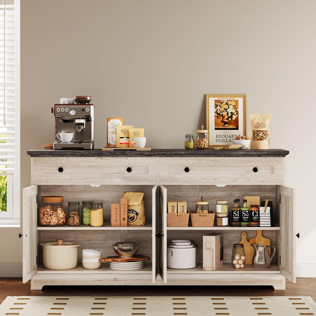 Buffet Cabinet with Storage, Sideboard Storage Cabinet with Drawers, Coffee Bar Cabinet, Kitchen Cabinet with Doors