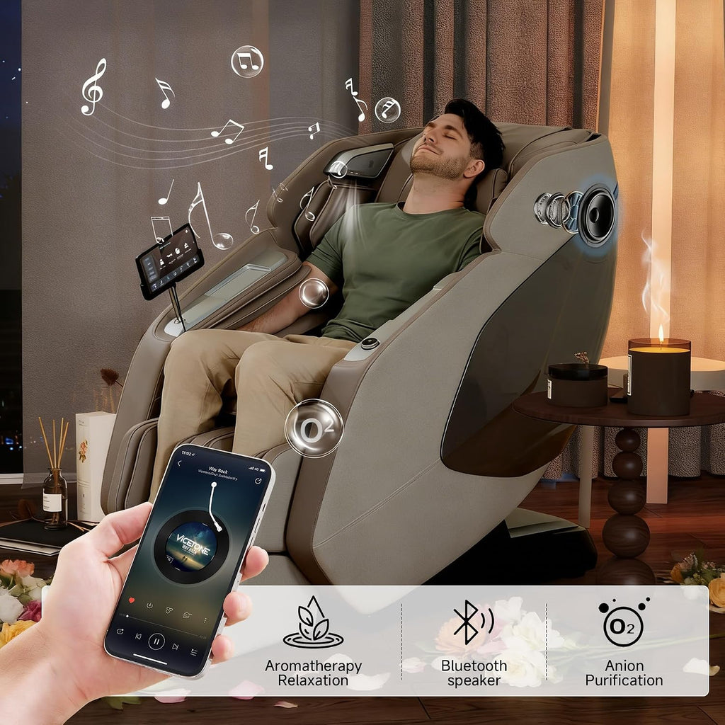 4D Massage Chair Full Body Zero Gravity SL Track Recliner | 20 Auto Modes, 6 Massage Technique, Backlit Toch Pad