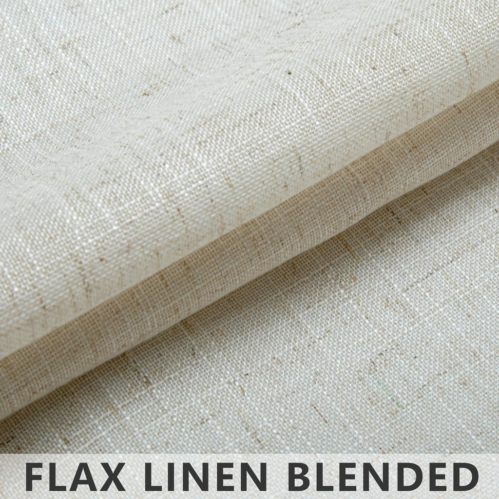 60 Inch Wide Natural Linen Curtains Light Reducing Sheer Large Window Curtain Panels Set of 2 Total Width 120 x 90