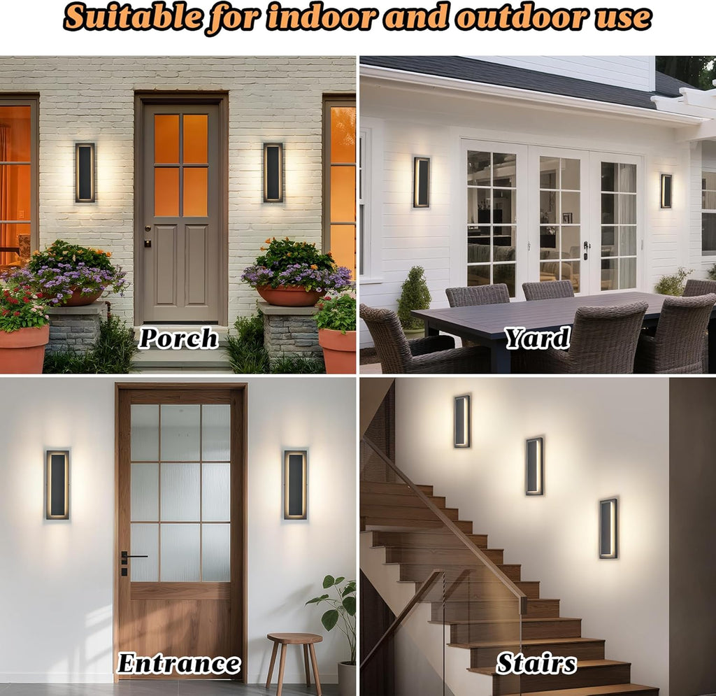 15.7 in Outdoor Wall Sconce Light,Modern Exterior Lights Fixture,Outdoor Porch Lights for House,Patio
