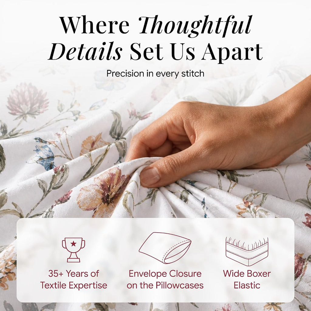 Deep Pocket Sheet Set - 300 Thread Count Cotton Sateen Sheets with 22-Inch Extra Deep Pockets, Oeko-Tex