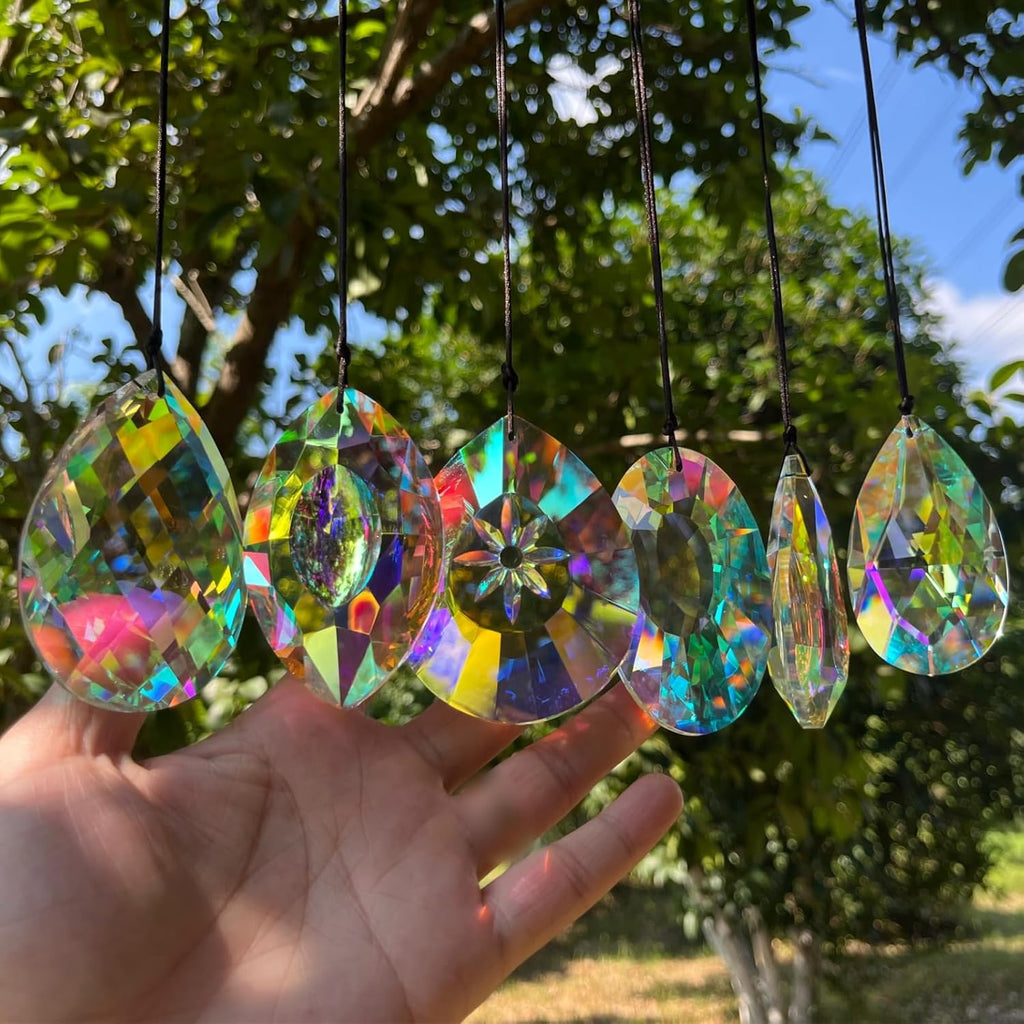 6Pcs Crystal Sun Catcher Prisms, Suncatchers for Windows Hanging